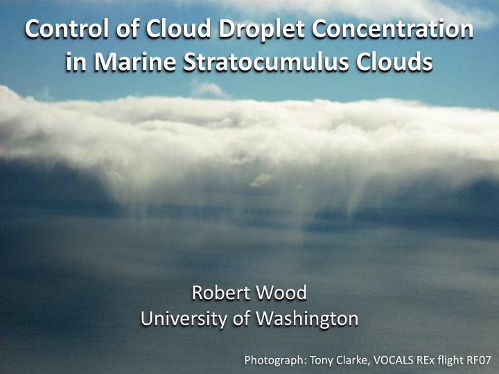 control of cloud droplet concentration in marine