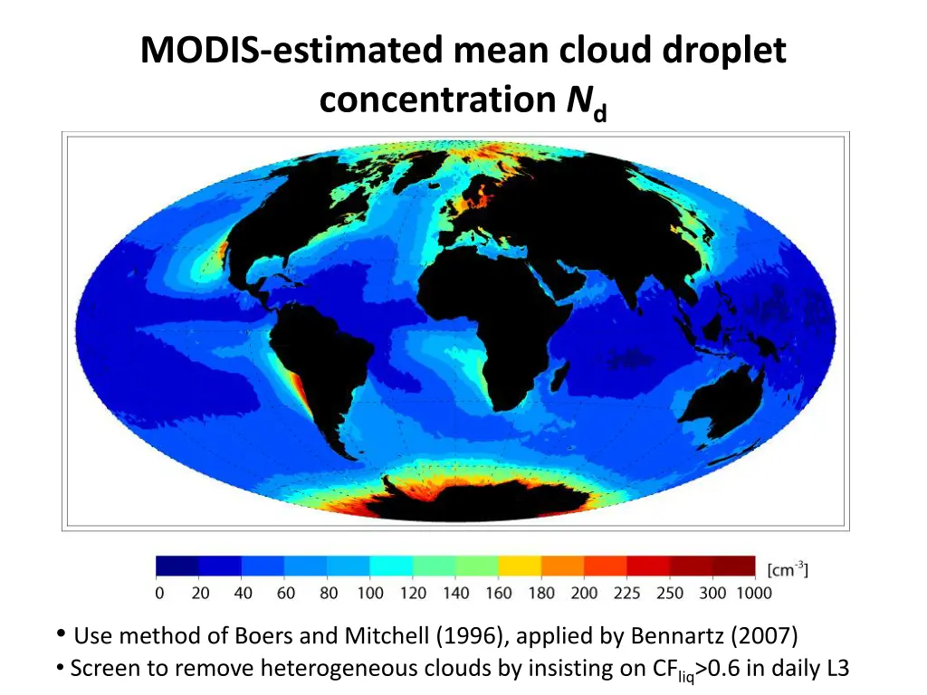 modis estimated mean cloud droplet concentration