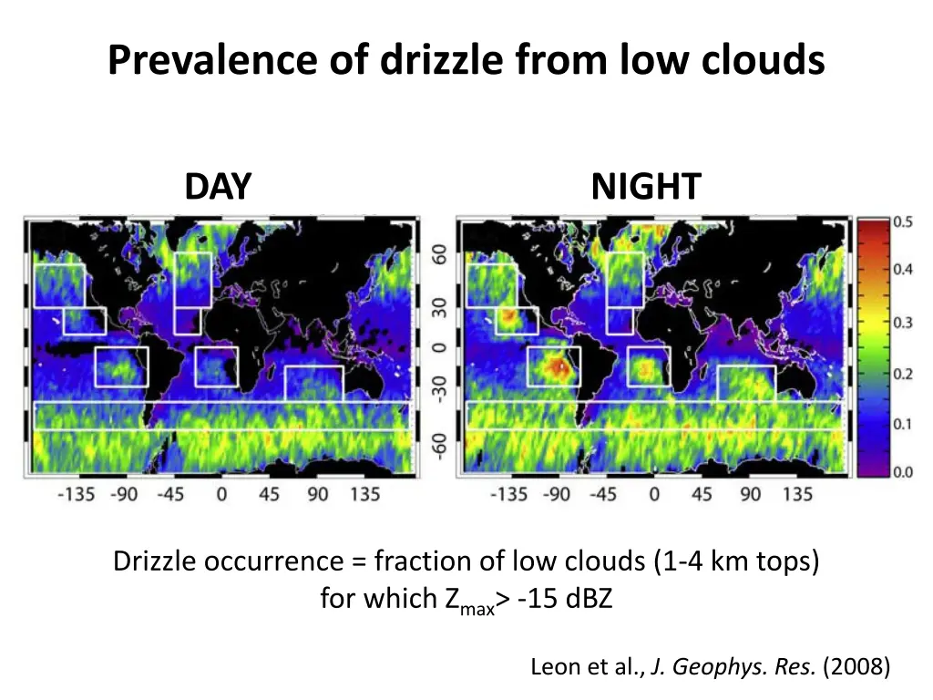 prevalence of drizzle from low clouds