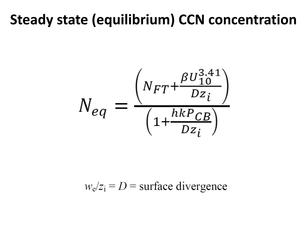 steady state equilibrium ccn concentration