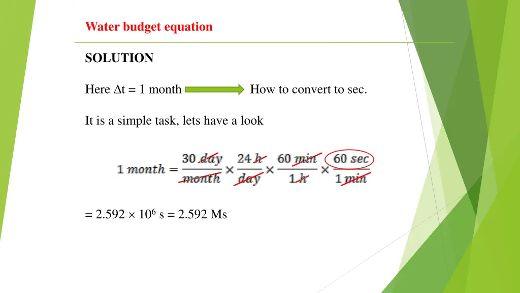 water budget equation