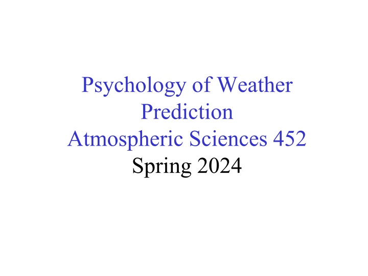 psychology of weather prediction atmospheric