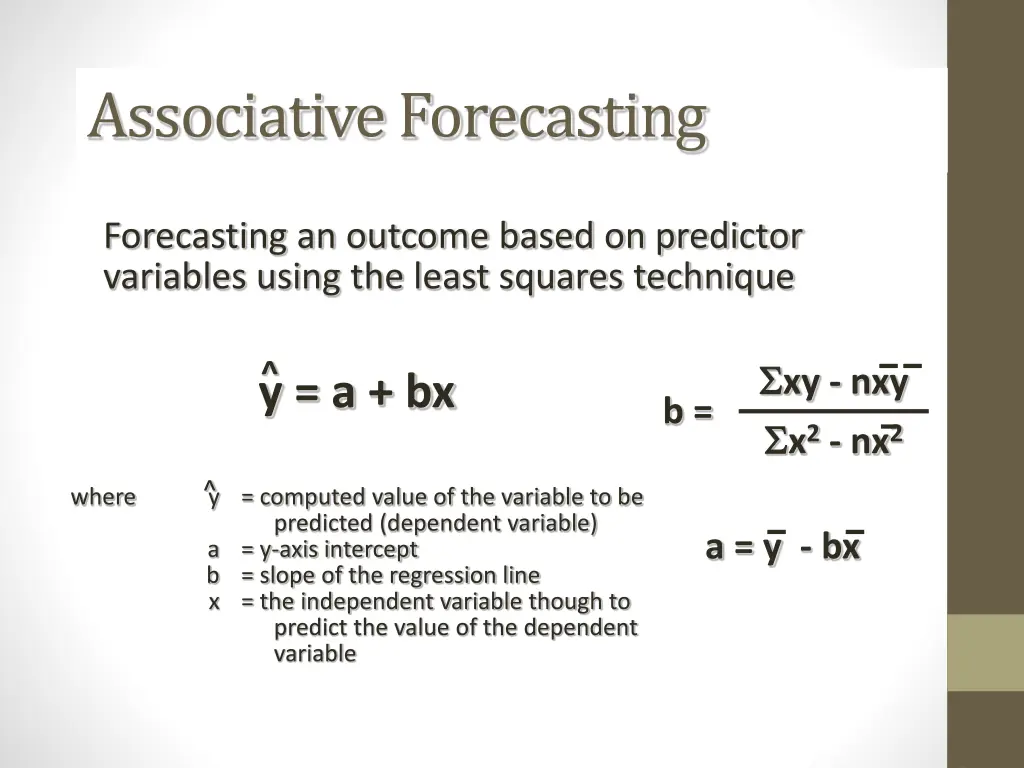 associative forecasting 1