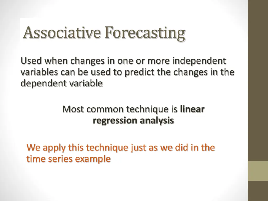 associative forecasting