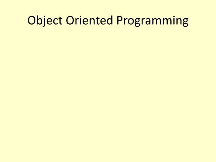 object oriented programming