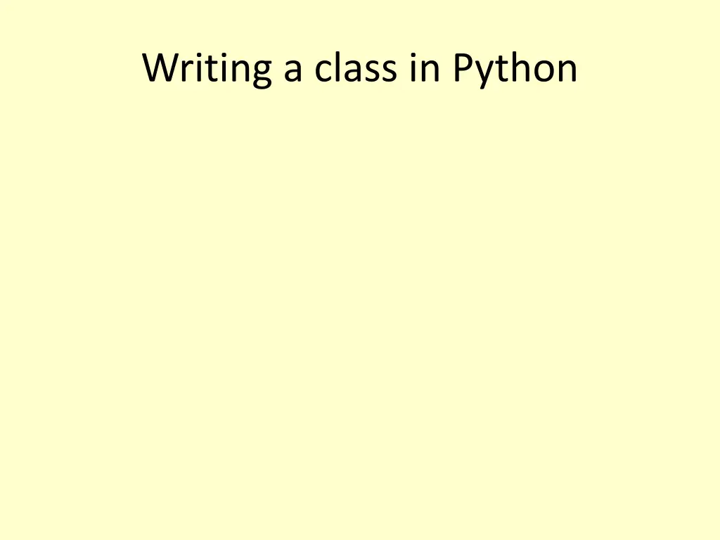 writing a class in python