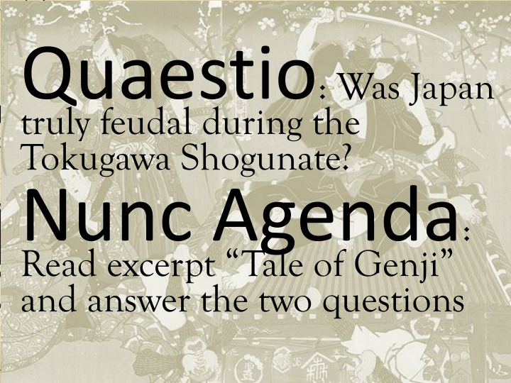 quaestio was japan truly feudal during