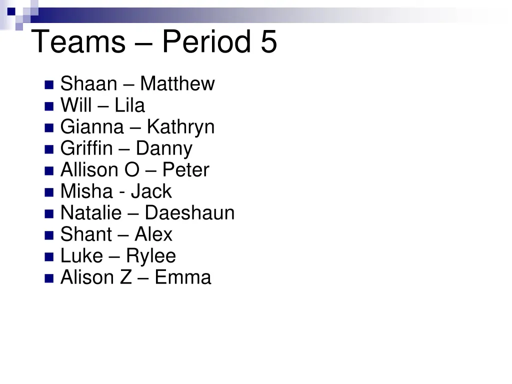 teams period 5