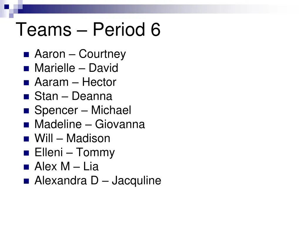 teams period 6