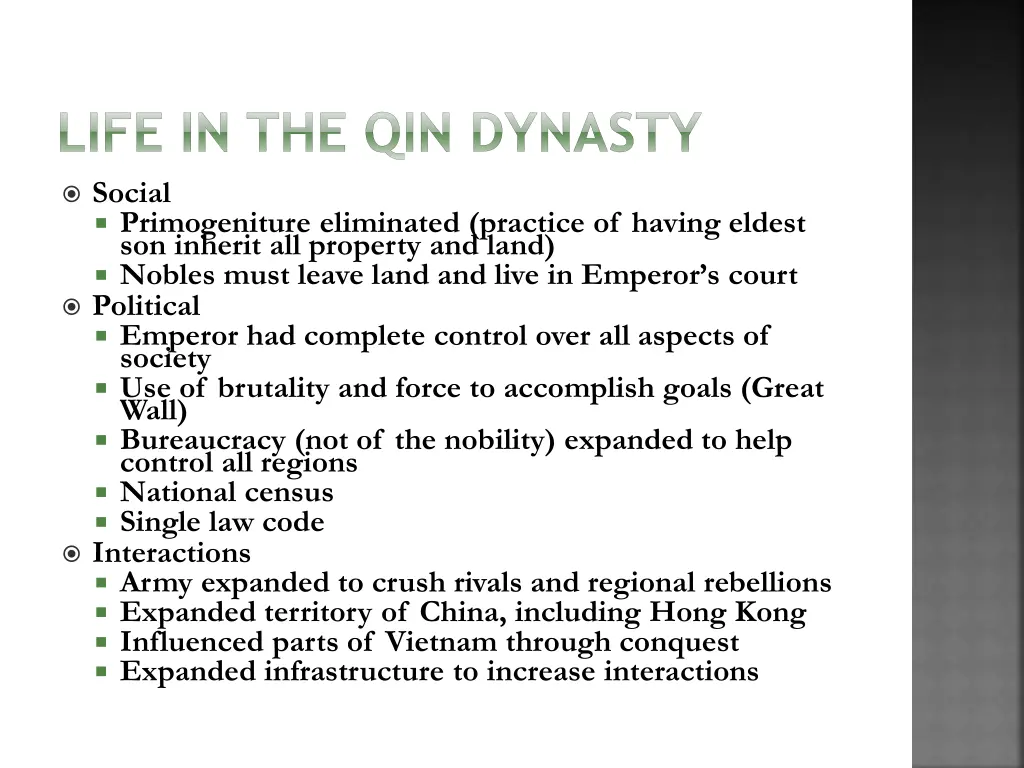 life in the qin dynasty