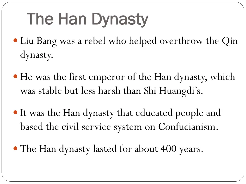 the han dynasty the han dynasty