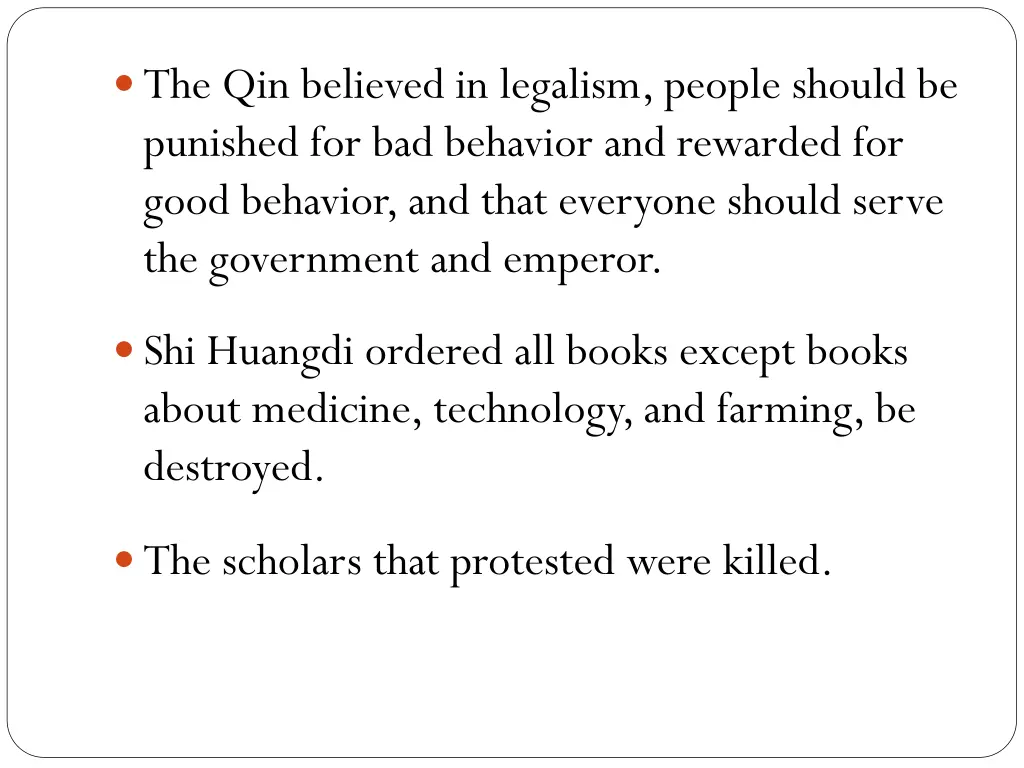 the qin believed in legalism people should