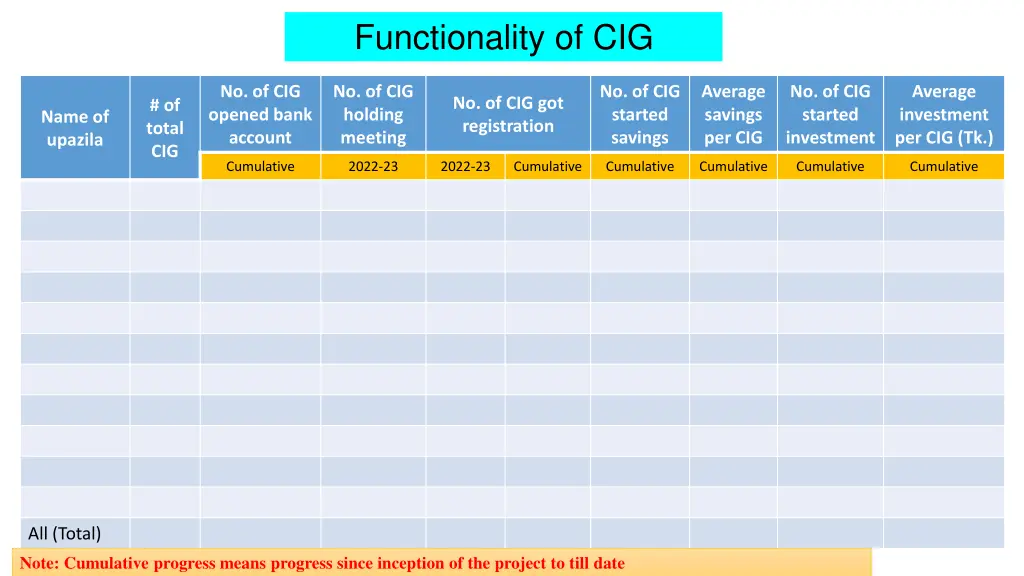 functionality of cig