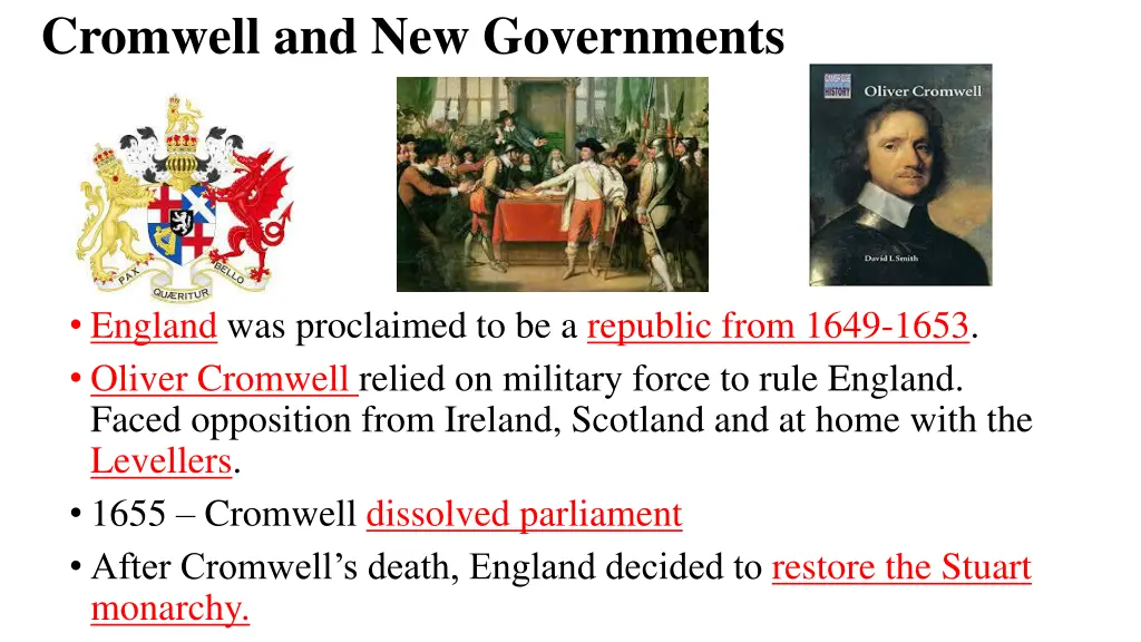 cromwell and new governments