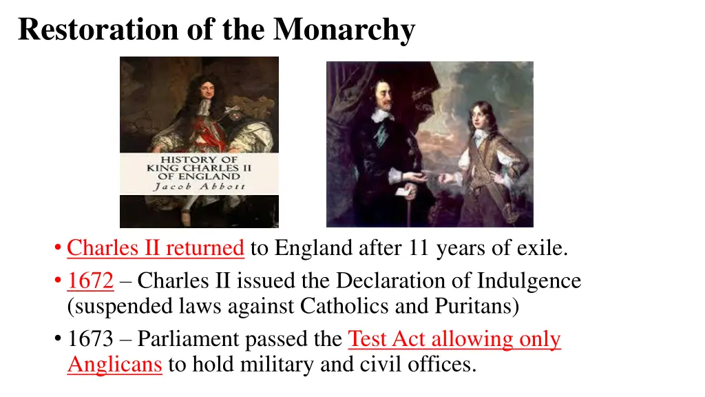 restoration of the monarchy