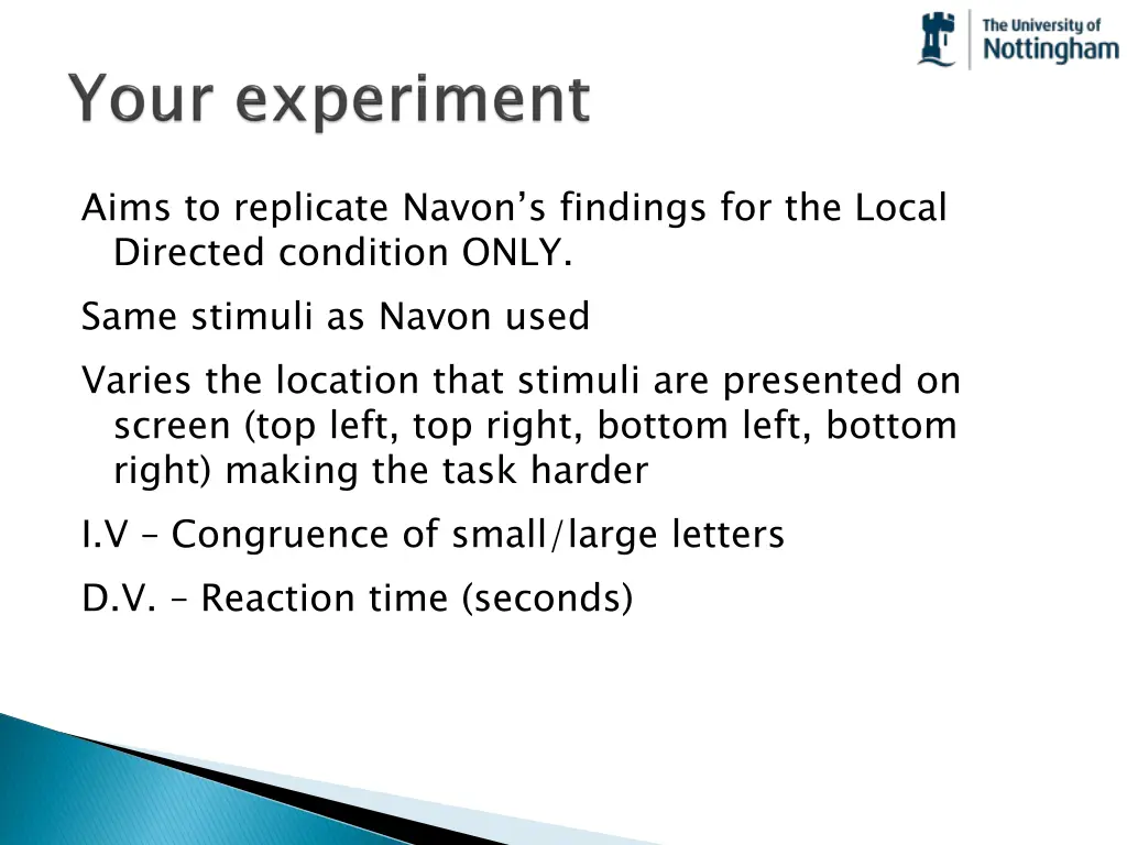 aims to replicate navon s findings for the local