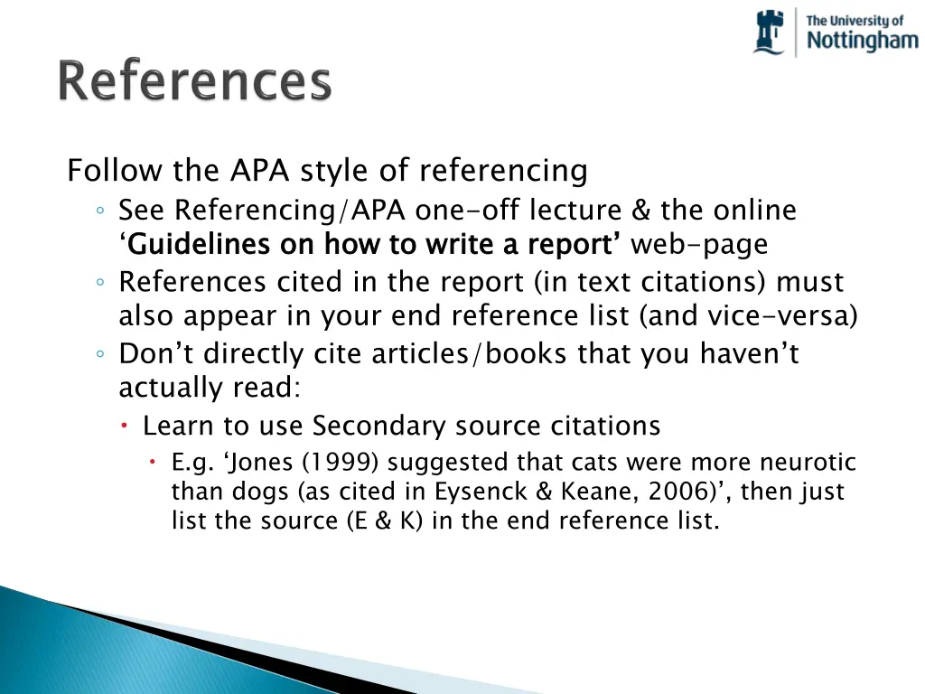 follow the apa style of referencing