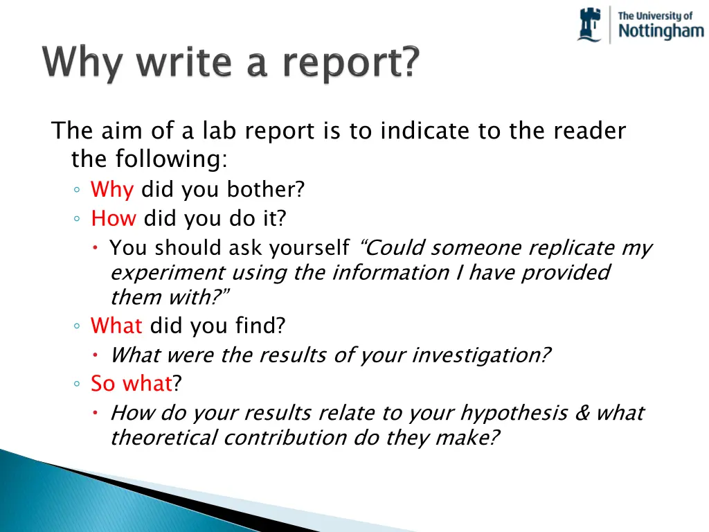 the aim of a lab report is to indicate