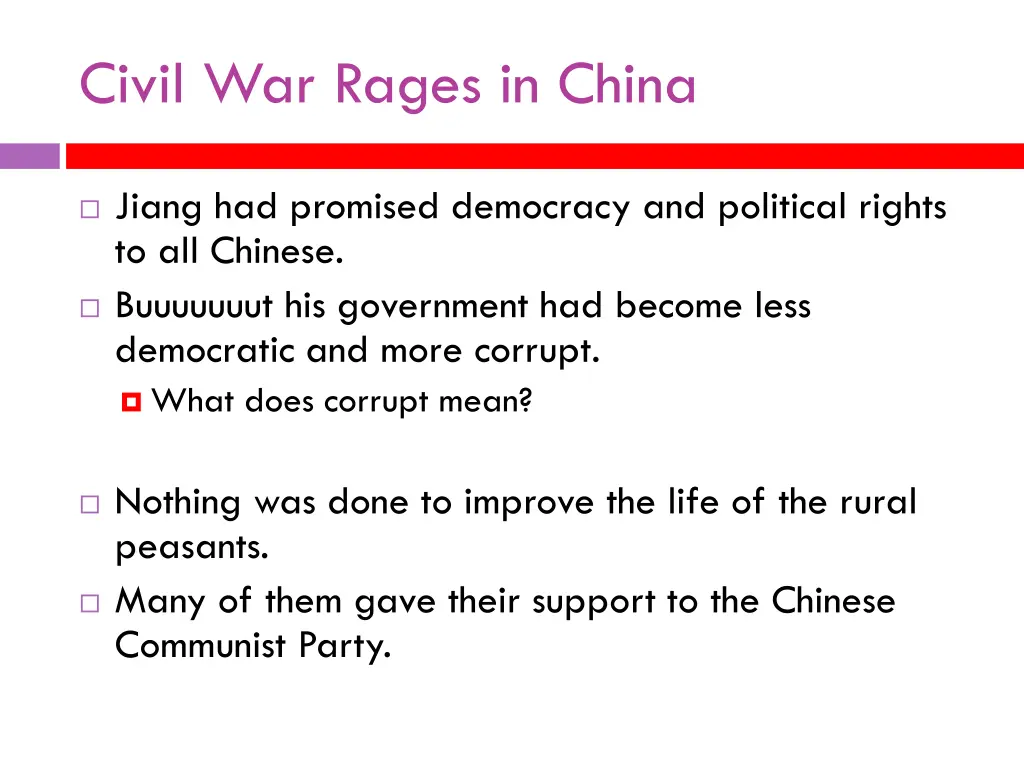 civil war rages in china