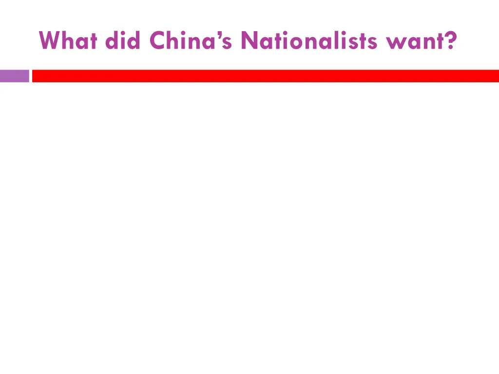 what did china s nationalists want