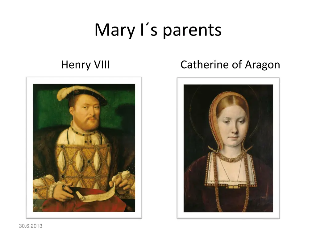 mary i s parents