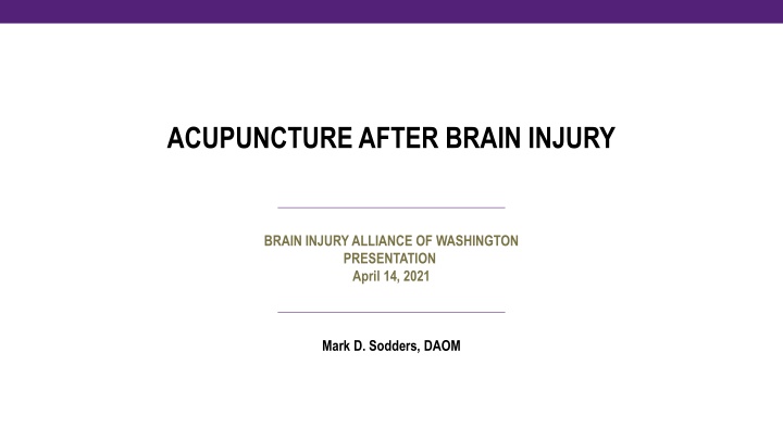 acupuncture after brain injury