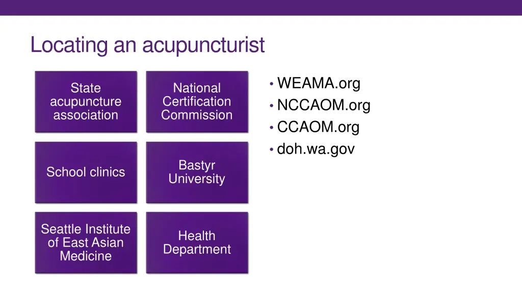 locating an acupuncturist