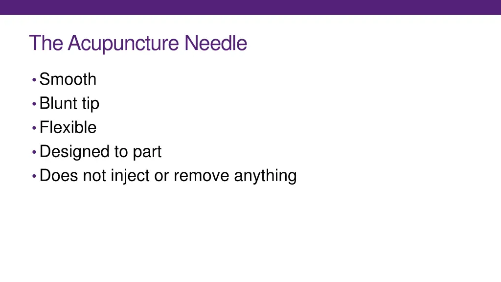 the acupuncture needle