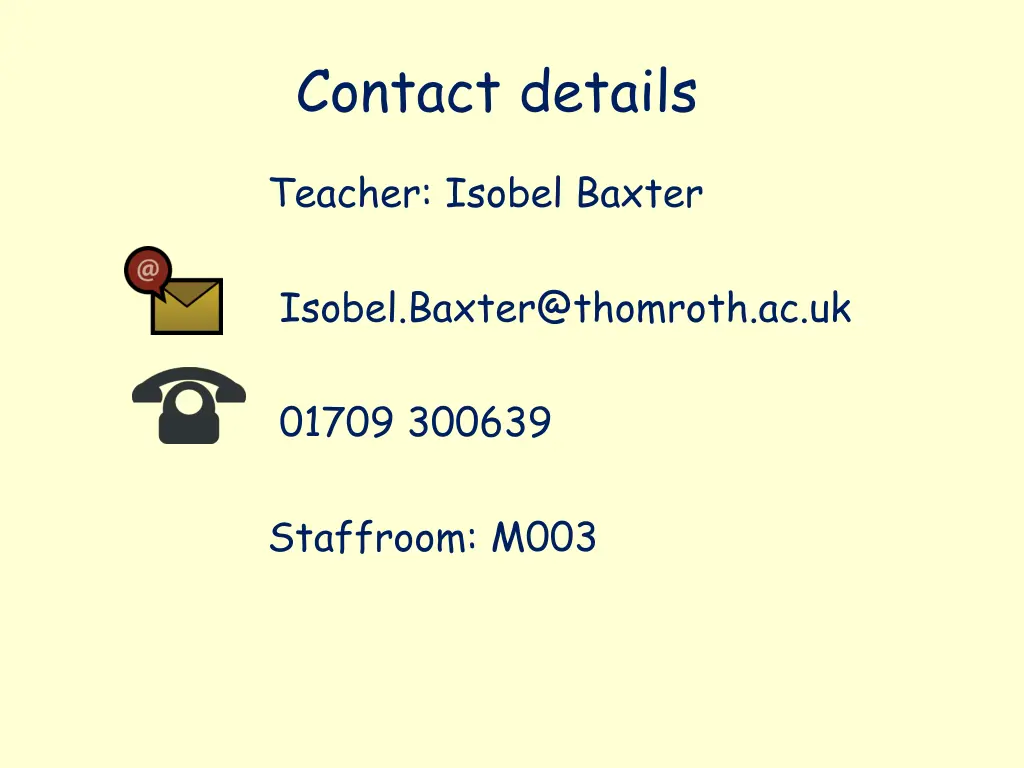 contact details