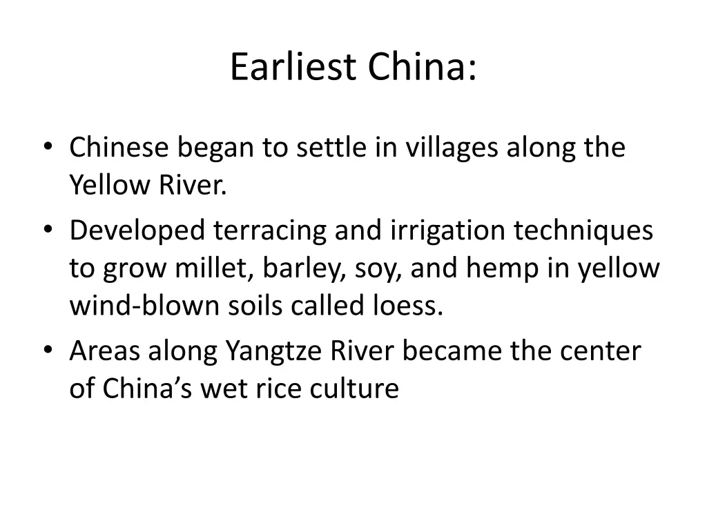 earliest china