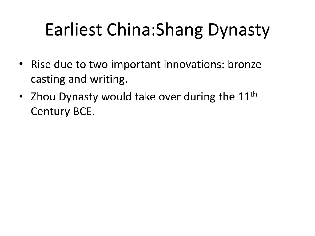 earliest china shang dynasty