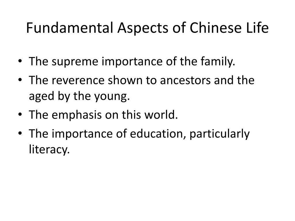 fundamental aspects of chinese life