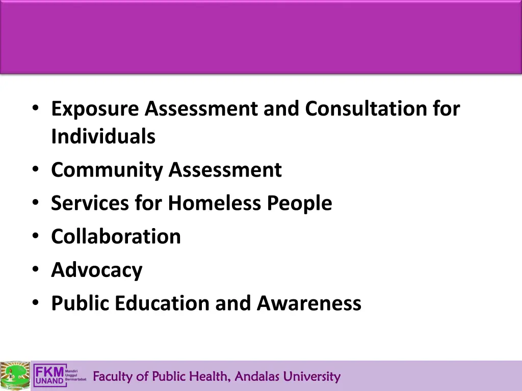 exposure assessment and consultation