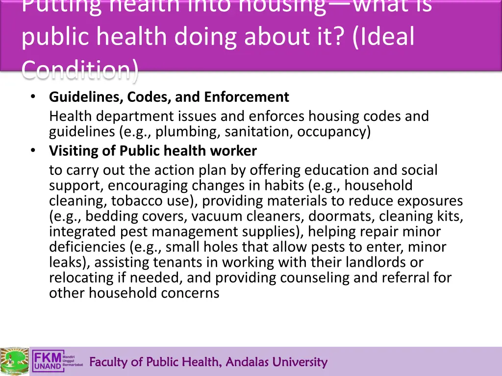 putting health into housing what is public health