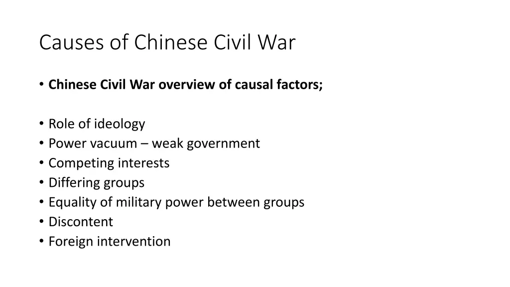 causes of chinese civil war