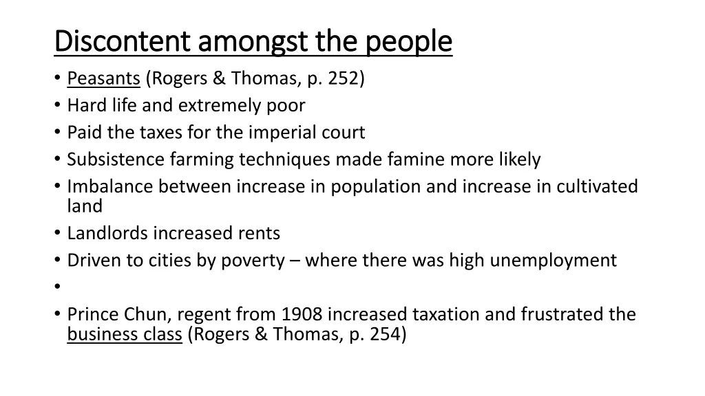 discontent amongst the people discontent amongst