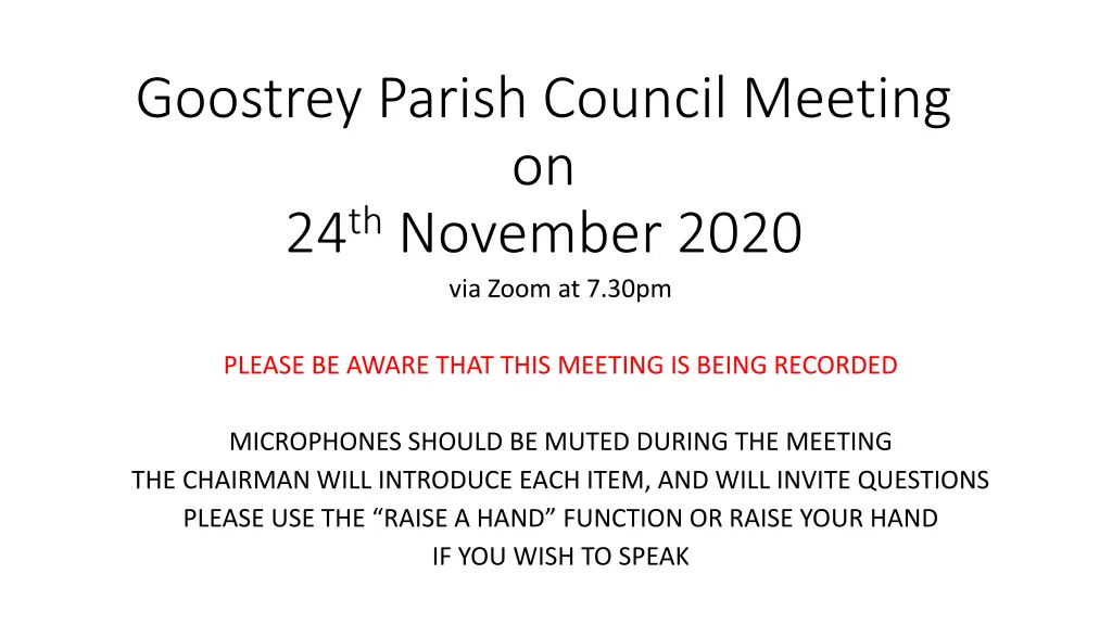 goostrey parish council meeting on 24 th november