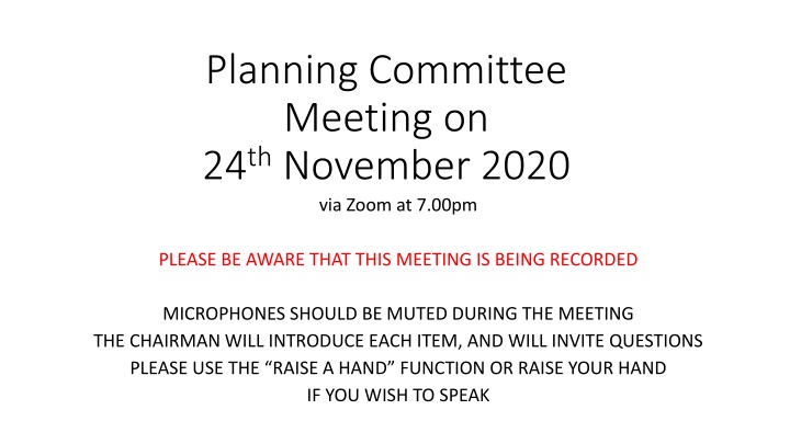 planning committee meeting on 24 th november 2020