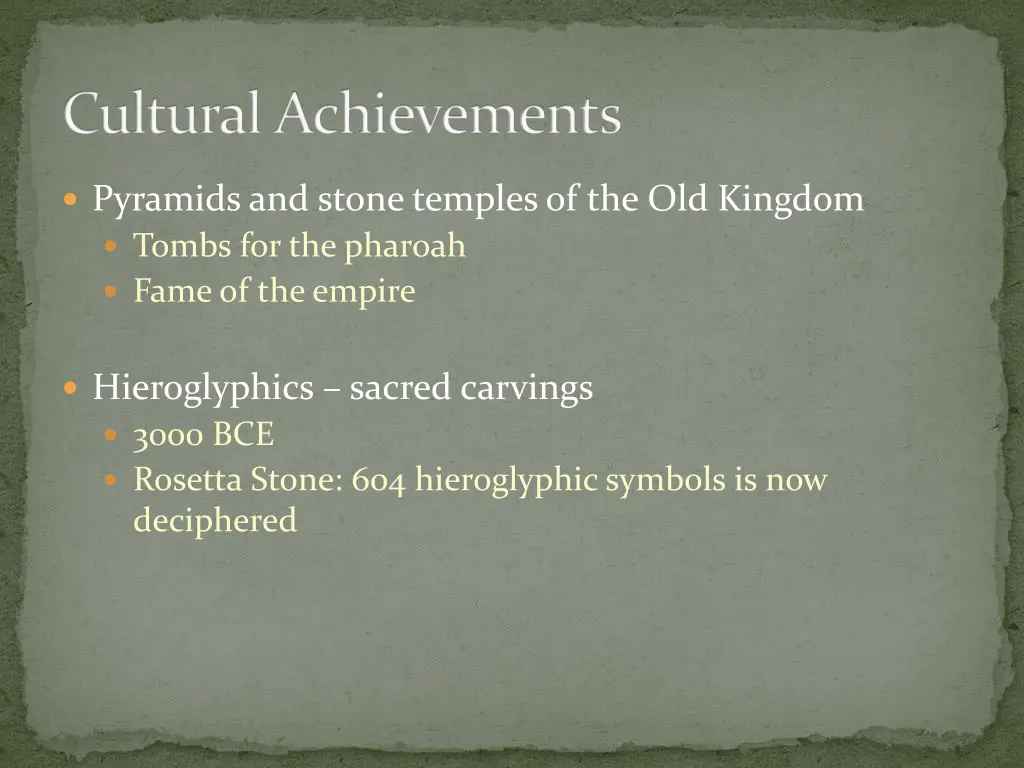 cultural achievements