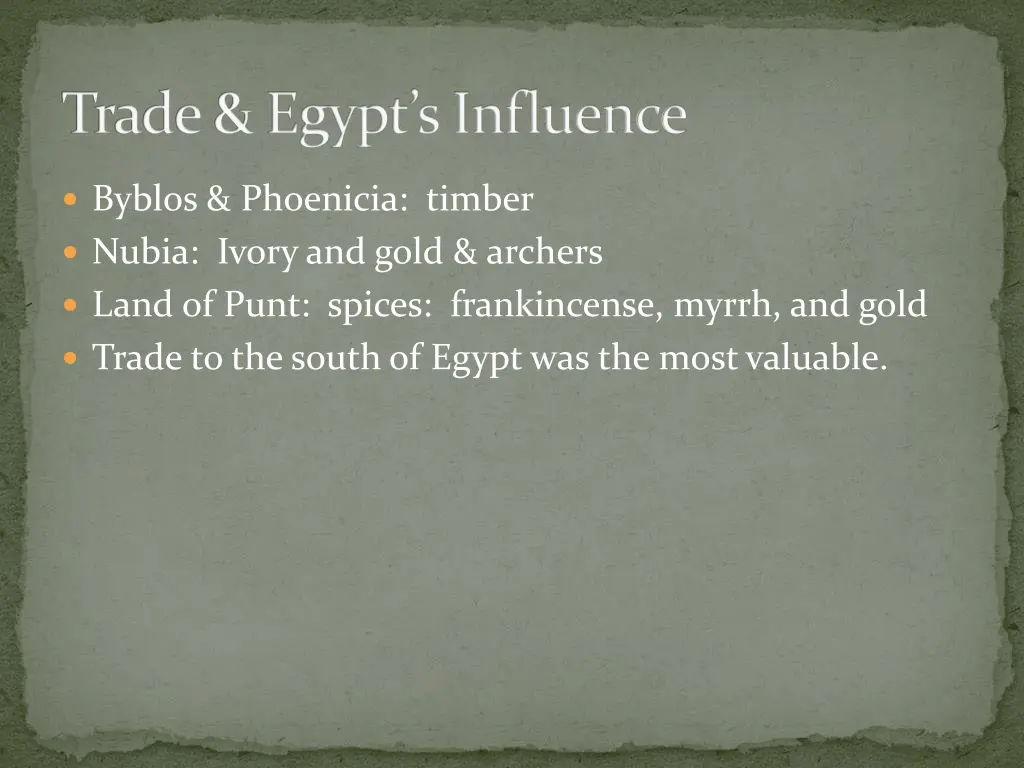 trade egypt s influence