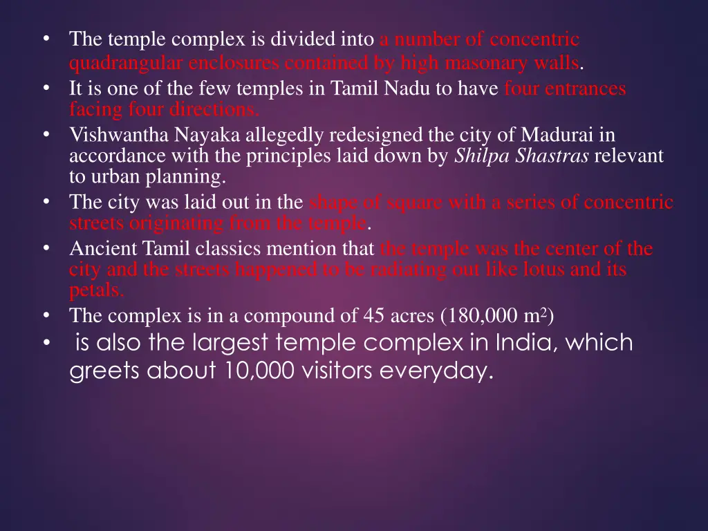 the temple complex is divided into a number