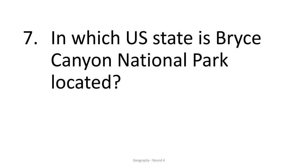 7 in which us state is bryce canyon national park