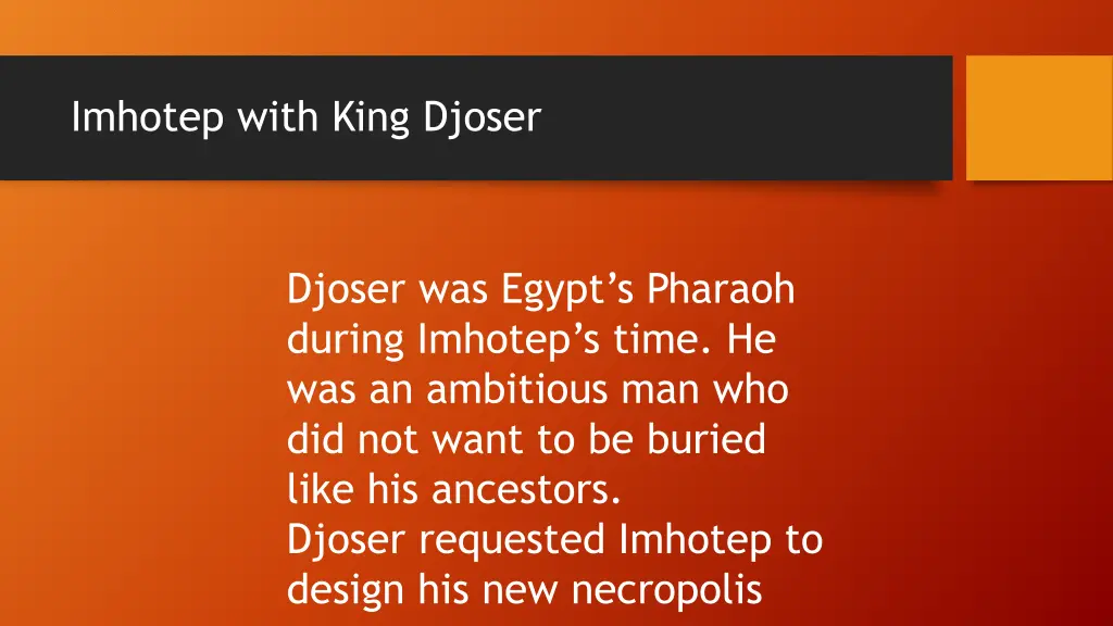 imhotep with king djoser