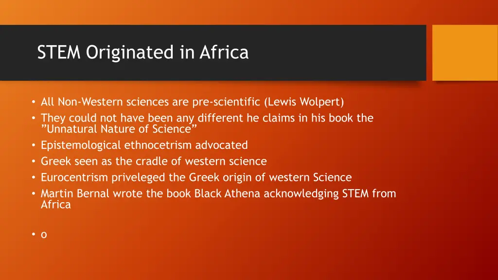 stem originated in africa