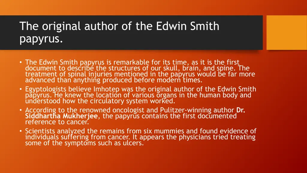 the original author of the edwin smith papyrus