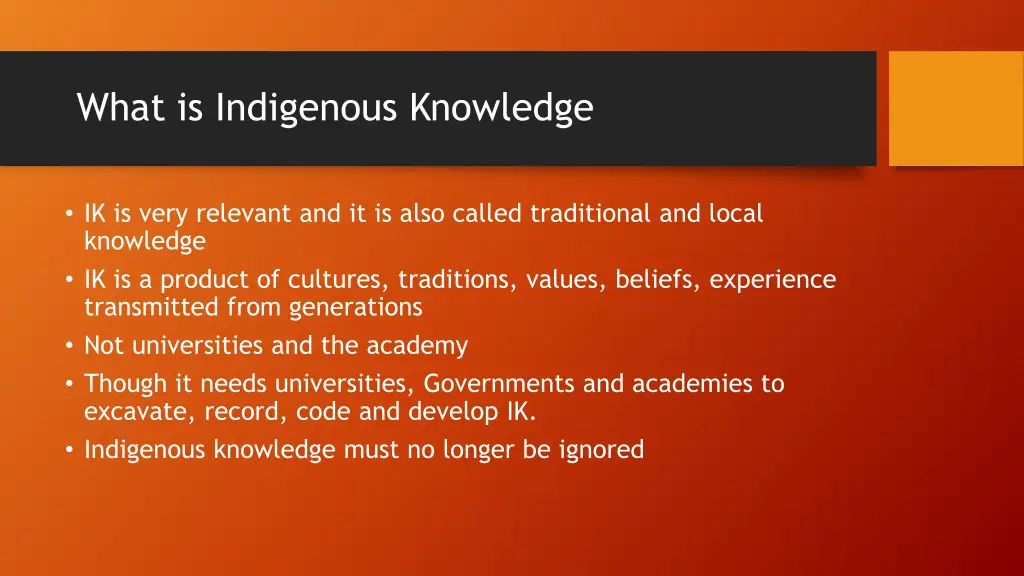 what is indigenous knowledge