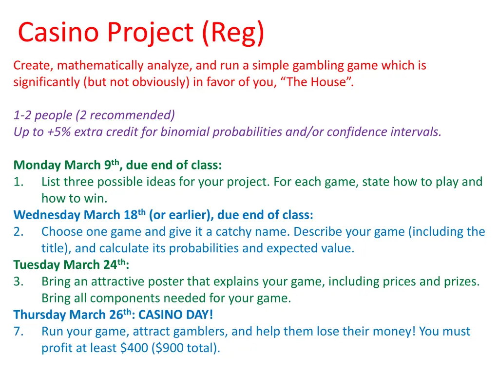 casino project reg