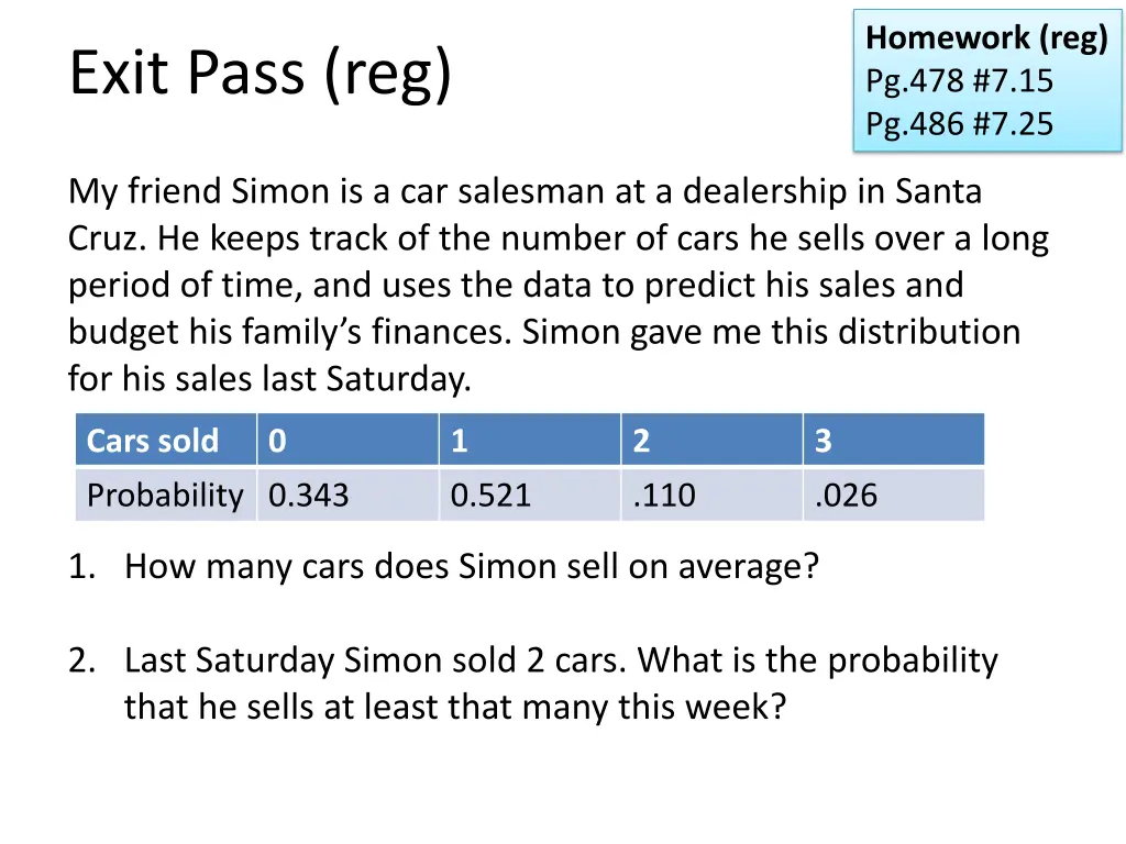 homework reg pg 478 7 15 pg 486 7 25 1