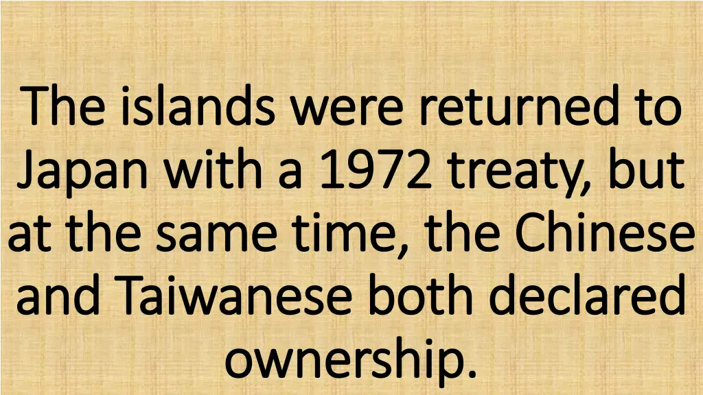 the islands were returned to the islands were