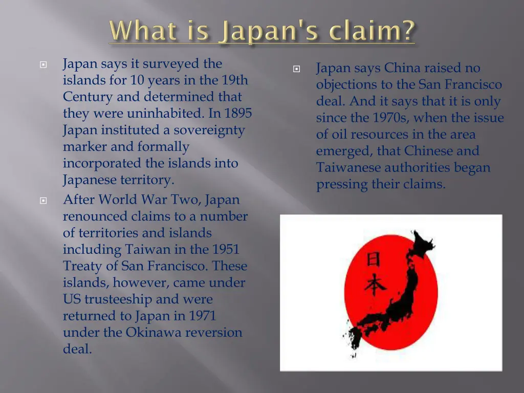 japan says it surveyed the islands for 10 years